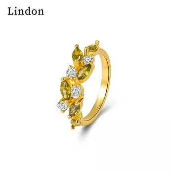 Классическое кольцо Lindon из медного сплава с цирконием, женские ювелирные изделия, свадебный подарок для вечеринки 6 золотой