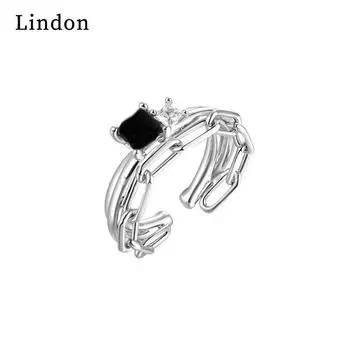 Классическое кольцо Lindon из медного сплава с цирконием, женские ювелирные изделия, свадебный подарок для вечеринки серебряный