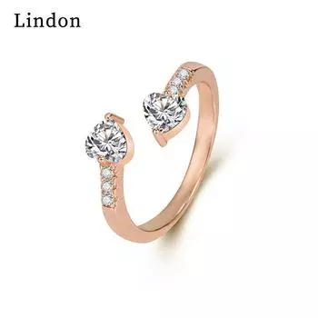 Классическое кольцо Lindon из медного сплава с цирконием, женские ювелирные изделия, свадебный подарок для вечеринки серебряный