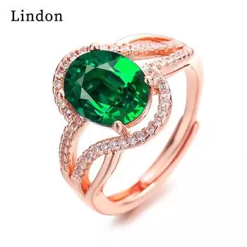Классическое кольцо Lindon из медного сплава с цирконием, женские ювелирные изделия, свадебный подарок для вечеринки красный