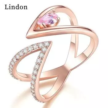 Классическое кольцо Lindon из медного сплава с цирконием, женские ювелирные изделия, свадебный подарок для вечеринки белый