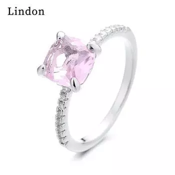 Классическое кольцо Lindon из медного сплава с цирконием, женские ювелирные изделия, свадебный подарок для вечеринки 6 серебряный