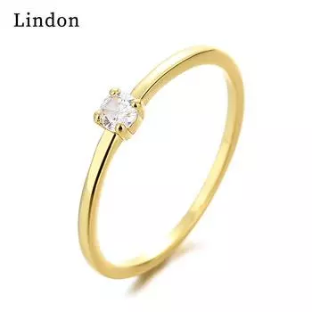 Классическое кольцо Lindon из медного сплава с цирконием, женские ювелирные изделия, свадебный подарок для вечеринки 6 красный