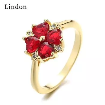 Классическое кольцо Lindon из медного сплава с цирконием, женские ювелирные изделия, свадебный подарок для вечеринки 6 золотой