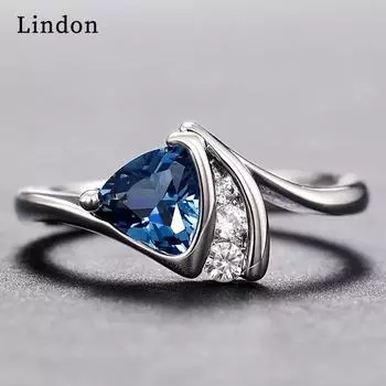 Классическое кольцо Lindon из медного сплава с цирконием, женские ювелирные изделия, свадебный подарок для вечеринки 6 серебряный