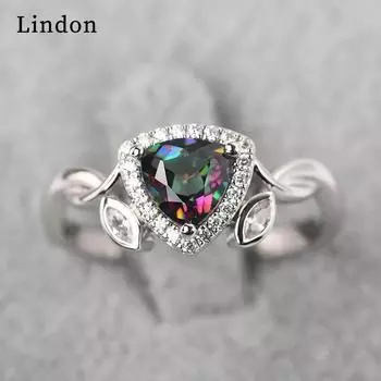 Классическое кольцо Lindon из медного сплава с цирконием, женские ювелирные изделия, свадебный подарок для вечеринки 6 разноцветный