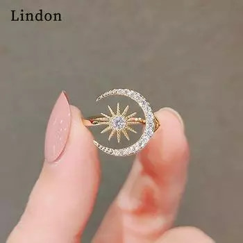 Классическое кольцо Lindon из медного сплава с цирконием, женские ювелирные изделия, свадебный подарок для вечеринки золотой