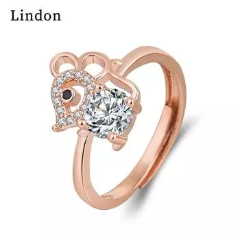 Классическое кольцо Lindon из медного сплава с цирконом, женские ювелирные изделия, свадебный подарок, вечеринка