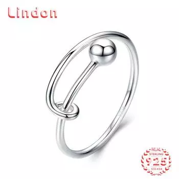 Классическое кольцо Lindon из стерлингового серебра 925 пробы с цирконом, женские ювелирные изделия, свадебный подарок для вечеринки серебряный