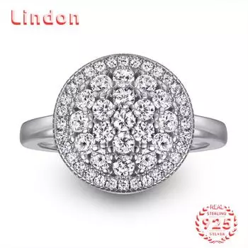 Классическое кольцо Lindon из стерлингового серебра 925 пробы с цирконом, женские ювелирные изделия, свадебный подарок для вечеринки 5 серебряный