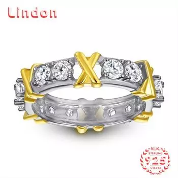 Классическое кольцо Lindon из стерлингового серебра 925 пробы с цирконом, женские ювелирные изделия, свадебный подарок для вечеринки 5 серебряный