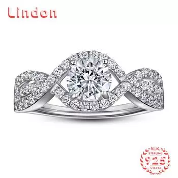 Классическое кольцо Lindon из стерлингового серебра 925 пробы с цирконом, женские ювелирные изделия, свадебный подарок для вечеринки 5 серебряный
