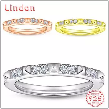 Классическое кольцо Lindon из стерлингового серебра 925 пробы с цирконом, женские украшения, свадебное обещание, подарок для вечеринки 5 серебряный