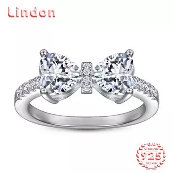 Классическое кольцо Lindon из стерлингового серебра 925 пробы с цирконом, женские ювелирные изделия, свадебный подарок для вечеринки 5 серебряный