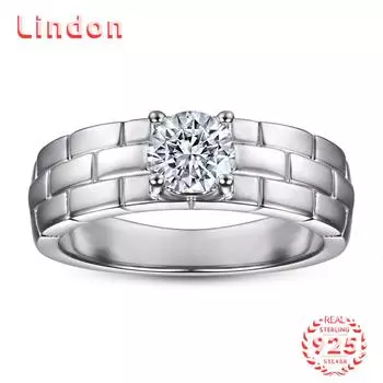 Классическое кольцо Lindon из стерлингового серебра 925 пробы с цирконом, женские украшения, свадебное обещание, подарок для вечеринки 5 серебряный