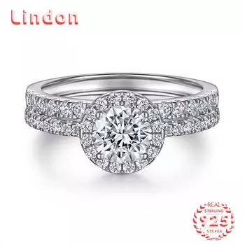 Классическое кольцо Lindon из стерлингового серебра 925 пробы с цирконом, женские ювелирные изделия, свадебный подарок для вечеринки 5 серебряный