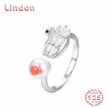 Классическое кольцо Lindon из стерлингового серебра 925 пробы с цирконом, женские ювелирные изделия, свадебный подарок для вечеринки серебряный