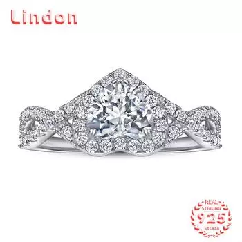 Классическое кольцо Lindon из стерлингового серебра 925 пробы с цирконом, женские ювелирные изделия, свадебный подарок для вечеринки 5 серебряный