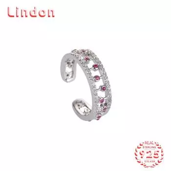 Классическое кольцо Lindon из стерлингового серебра 925 пробы с цирконом, женские ювелирные изделия, свадебный подарок для вечеринки серебряный