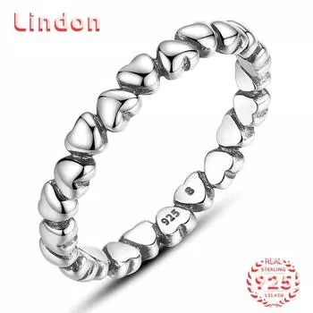 Классическое кольцо Lindon из стерлингового серебра 925 пробы с цирконом, женские ювелирные изделия, свадебный подарок для вечеринки 6 серебряный