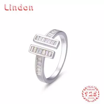 Классическое кольцо Lindon из стерлингового серебра 925 пробы с цирконом, женские ювелирные изделия, свадебный подарок для вечеринки серебряный