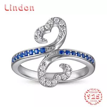 Классическое кольцо Lindon из стерлингового серебра 925 пробы с цирконом, женские украшения, свадебное обещание, подарок для вечеринки 5 серебряный