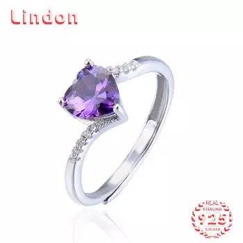 Классическое кольцо Lindon из стерлингового серебра 925 пробы с цирконом, женские ювелирные изделия, свадебный подарок для вечеринки серебряный