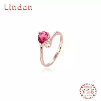 Классическое кольцо Lindon из стерлингового серебра 925 пробы с цирконом, женские ювелирные изделия, свадебный подарок для вечеринки розового золота
