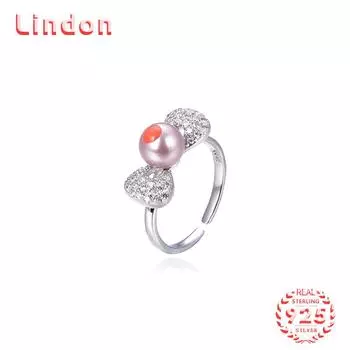 Классическое кольцо Lindon из стерлингового серебра 925 пробы с цирконом, женские ювелирные изделия, свадебный подарок для вечеринки серебряный