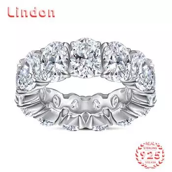 Классическое кольцо Lindon из стерлингового серебра 925 пробы с цирконом, женские ювелирные изделия, свадебный подарок для вечеринки 5 серебряный