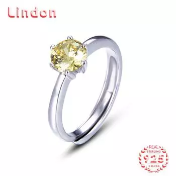 Классическое кольцо Lindon из стерлингового серебра 925 пробы с цирконом, женские ювелирные изделия, свадебный подарок для вечеринки серебряный