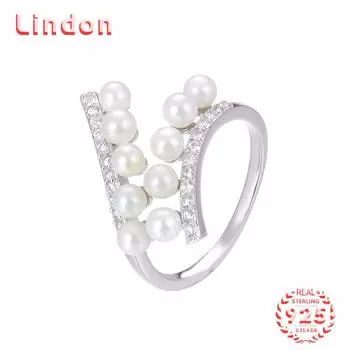 Классическое кольцо Lindon из стерлингового серебра 925 пробы с цирконом, женские ювелирные изделия, свадебный подарок для вечеринки серебряный