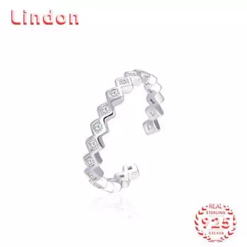 Классическое кольцо Lindon из стерлингового серебра 925 пробы с цирконом, женские ювелирные изделия, свадебный подарок для вечеринки серебряный