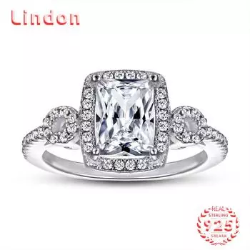 Классическое кольцо Lindon из стерлингового серебра 925 пробы с цирконом, женские ювелирные изделия, свадебный подарок для вечеринки 5 серебряный