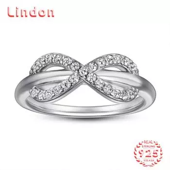 Классическое кольцо Lindon из стерлингового серебра 925 пробы с цирконом, женские ювелирные изделия, свадебный подарок для вечеринки 5 серебряный