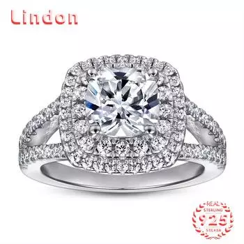 Классическое кольцо Lindon из стерлингового серебра 925 пробы с цирконом, женские ювелирные изделия, свадебный подарок для вечеринки 5 серебряный