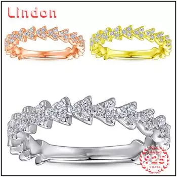 Классическое кольцо Lindon из стерлингового серебра 925 пробы с цирконом, женские украшения, свадебное обещание, подарок для вечеринки 5 серебряный