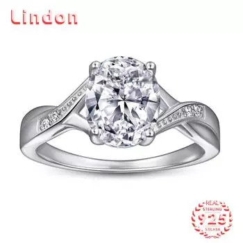 Классическое кольцо Lindon из стерлингового серебра 925 пробы с цирконом, женские ювелирные изделия, свадебный подарок для вечеринки 5 серебряный