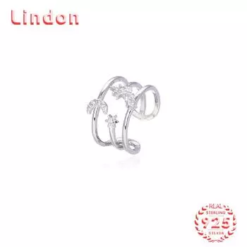 Классическое кольцо Lindon из стерлингового серебра 925 пробы с цирконом, женские ювелирные изделия, свадебный подарок для вечеринки серебряный