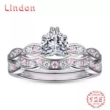 Классическое кольцо Lindon из стерлингового серебра 925 пробы с цирконом, женские ювелирные изделия, свадебный подарок для вечеринки 5 серебряный