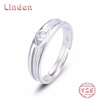 Классическое кольцо Lindon из стерлингового серебра 925 пробы с цирконом, женские ювелирные изделия, свадебный подарок для вечеринки серебряный