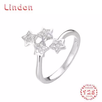 Классическое кольцо Lindon из стерлингового серебра 925 пробы с цирконом, женские ювелирные изделия, свадебный подарок для вечеринки серебряный