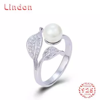 Классическое кольцо Lindon из стерлингового серебра 925 пробы с цирконом, женские ювелирные изделия, свадебный подарок для вечеринки серебряный