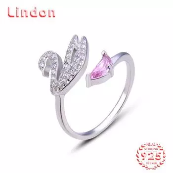 Классическое кольцо Lindon из стерлингового серебра 925 пробы с цирконом, женские ювелирные изделия, свадебный подарок для вечеринки серебряный