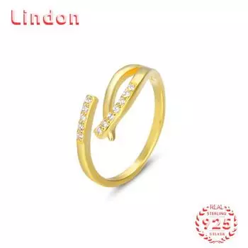 Классическое кольцо Lindon из стерлингового серебра 925 пробы с цирконом, женские ювелирные изделия, свадебный подарок для вечеринки