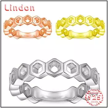 Классическое кольцо Lindon из стерлингового серебра 925 пробы с цирконом, женские украшения, свадебное обещание, подарок для вечеринки 5 серебряный