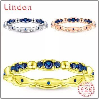 Классическое кольцо Lindon из стерлингового серебра 925 пробы с цирконом, женские ювелирные изделия, свадебный подарок для вечеринки 5 серебряный