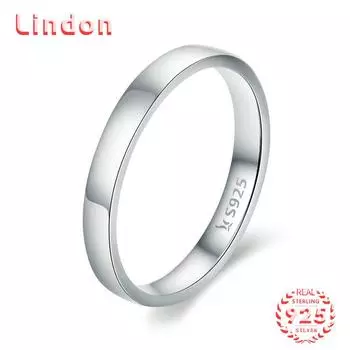 Классическое кольцо Lindon из стерлингового серебра 925 пробы с цирконом, женские ювелирные изделия, свадебный подарок для вечеринки 6 серебряный