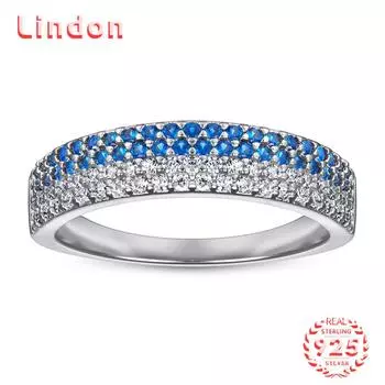 Классическое кольцо Lindon из стерлингового серебра 925 пробы с цирконом, женские ювелирные изделия, свадебный подарок для вечеринки 5 серебряный