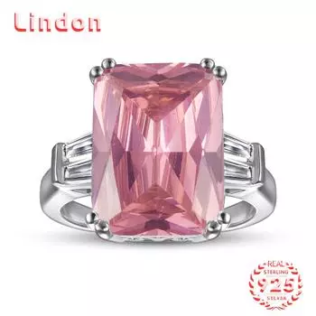 Классическое кольцо Lindon из стерлингового серебра 925 пробы с цирконом, женские украшения, свадебное обещание, подарок для вечеринки 5 белый